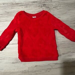Carters Red Heart Fleece Sweatshirt Baby Girl 12M